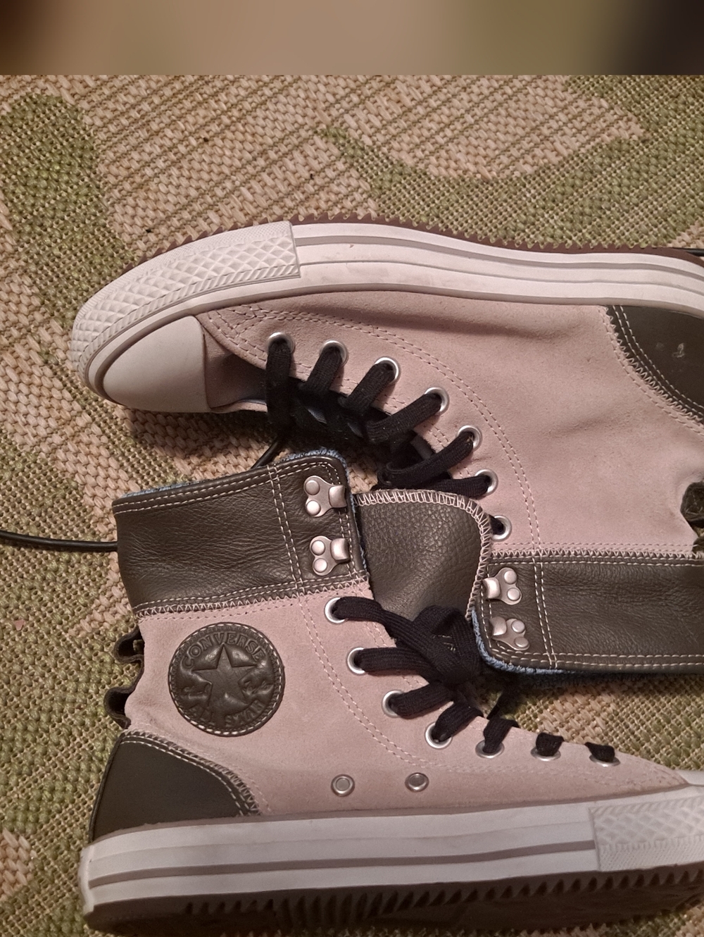 Converse ELSIE Rolldown Grey Suede Boots Shoes Knit Lining